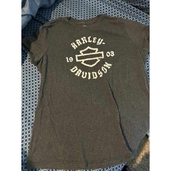 Harley-Davidson Shirt Womens Small Gray Bar & Shield Graphic Short Sleeve Tee - Picture 1 of 4